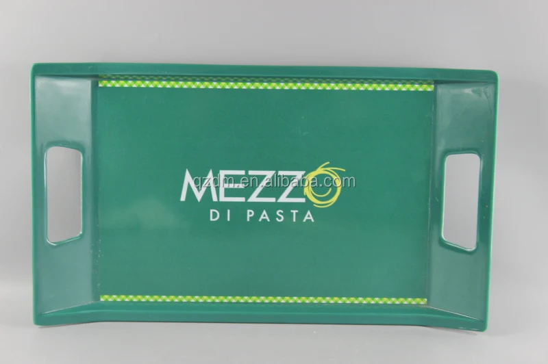 Custom Printed Melamine Serving Tray , Plastic Green Tray
