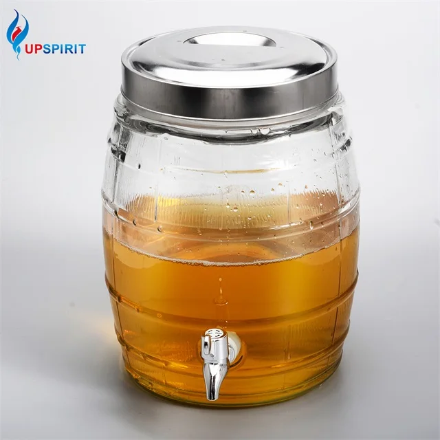 Glass Beverage Dispenser Juice Dispenser 4l 5l 8l Stainless Stand Big