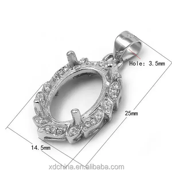 Xd 925 Jewelry Bezels For Pendants Sterling Silver Pendant Bezel Semi