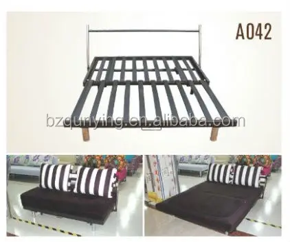 Practical Metal Plank Fold Out Sofa Bed Frame With Stainless Steel Practical Metal Plank Fold Out Sofa Bed Frame With Stainless Steel Headrest