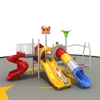 preschool outdoor playground spring themed children plastic double slide barrel - type slide revolving slide with swing