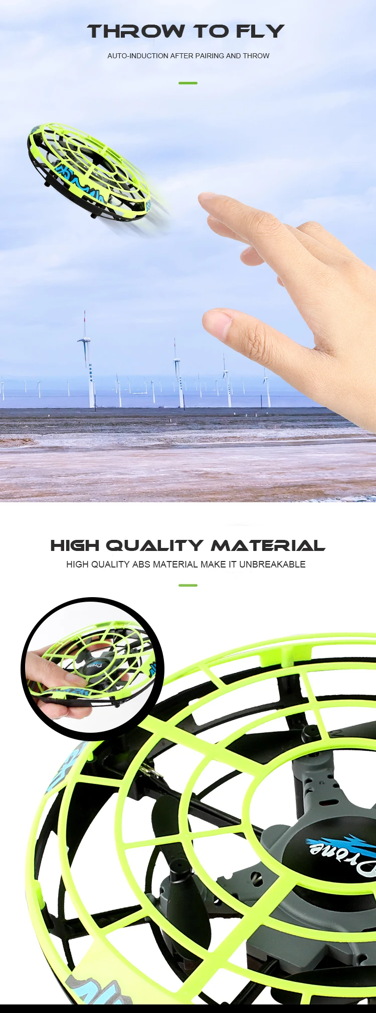 Interactive Hand Motion Control Height Hold RC Drone with Obstacle Avoidance Sensor Throw to Fly