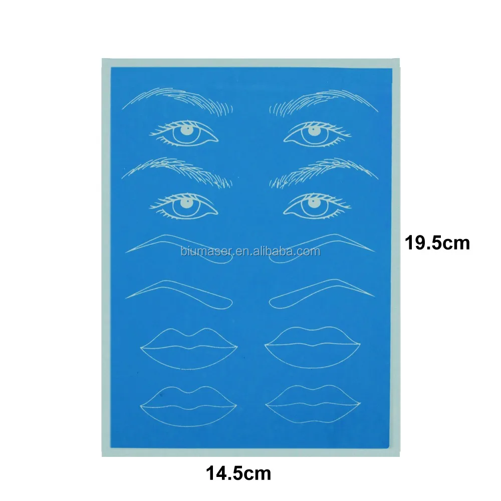 Newest Blue Color Eyebrow Tattoo Practice Skin For Microblading 4 Kinds ...