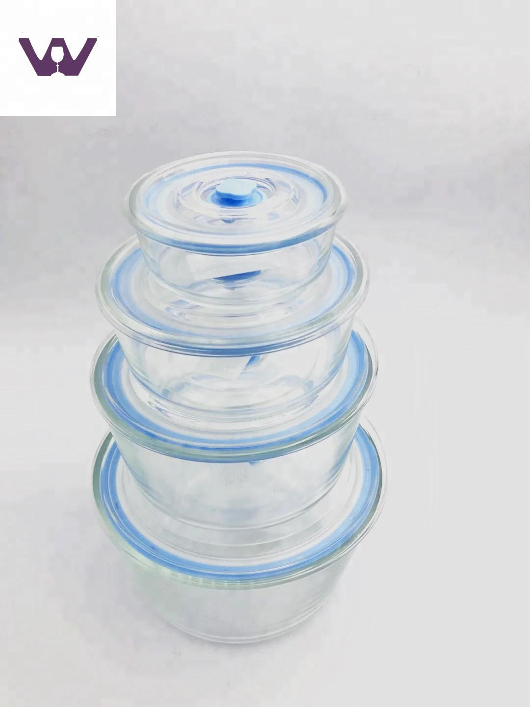Commercial Kitchen Clear Glass Food Safe Grade Storage Containers Silicone Suction Button Buy