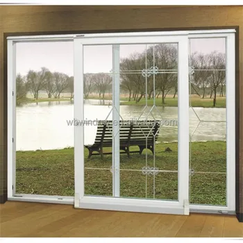 French Style Sound Insulating Double Glass Pvc Sliding Doors Price