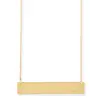 Stainless Steel 14k Gold Horizontal Personalized Diamond Bar Necklace