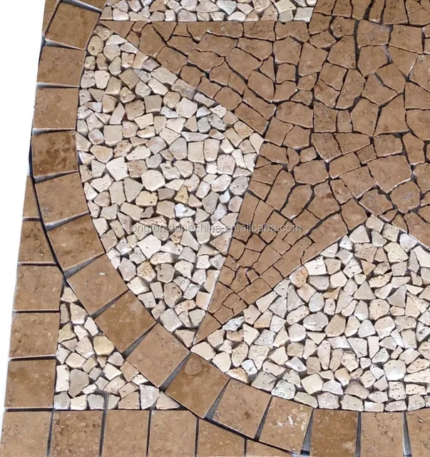 Marble Travertine Texas Star Mosaic Medallion Design Backsplash Travertine Texas Star Mosaic Medallion