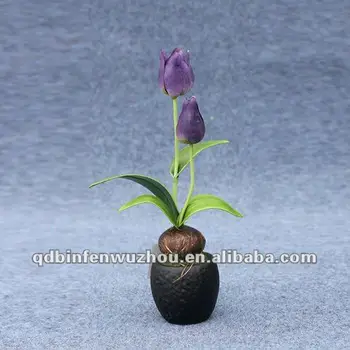 Palsu Buatan Karangan Bunga Tulip Bunga Dekorasi Buatan Pot Tulip