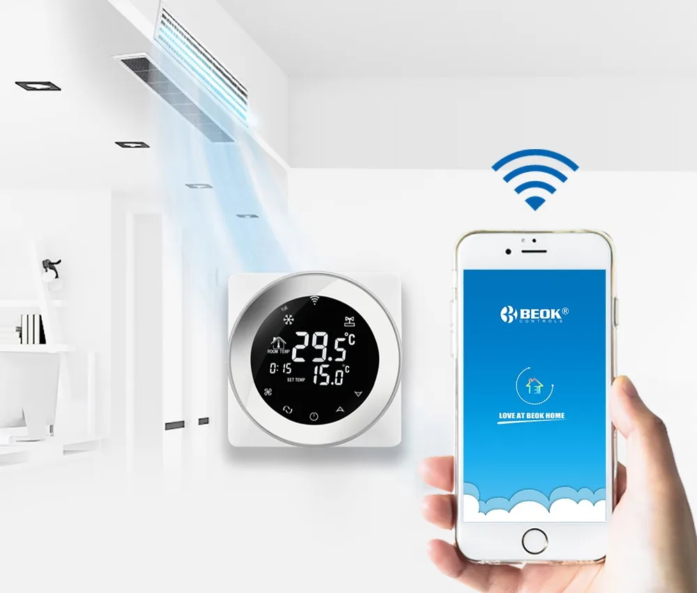 Wifi Air Conditioner Thermostat 2 Pipe 4 Pipe Fan Coil Unit In Smart