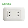 North Africa PC Double 2 Pin Wall Socket and 3 Pin Outlet Plug
