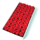 hot sale Wedding Decoration Party 50 piece in Box Gift Bath Soap Rose Petal Soap Flower