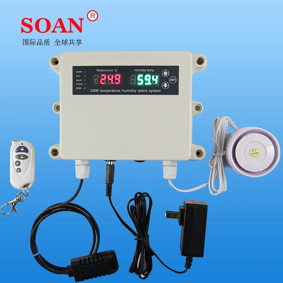 Gsm Temperature And Humidity Sensor Alarm With Auto Dialer Sms Alert Power Fail 3g Failure