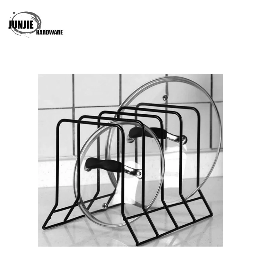 Pot Lid Organizer Pan Holder Rack With 10 Dividers And 4 Hooks | Puric