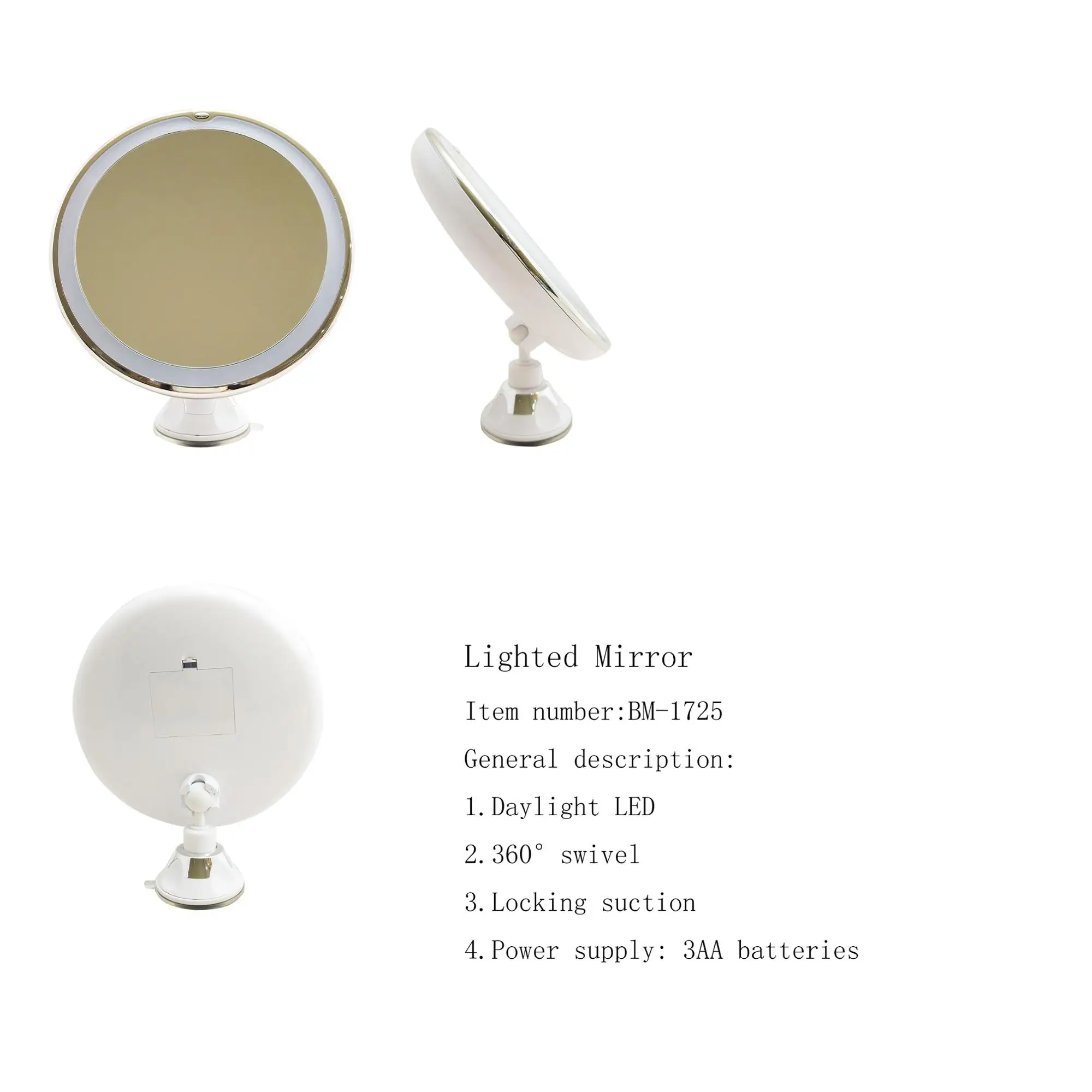 Led Locking Suction Mirror Power Supply Bathroom Mirror Buy Led