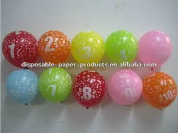 latex number balloons