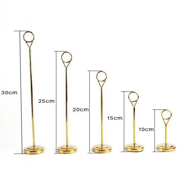 China Wholesale Metal Table Recipe Menu Wedding Gold Place Card Holder