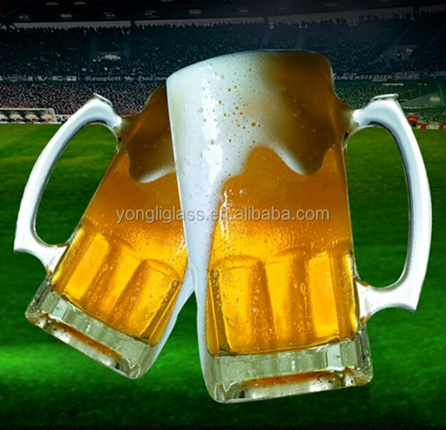 1 litter beer glass mug,diy printing big glass beer mug , world cup beer glass