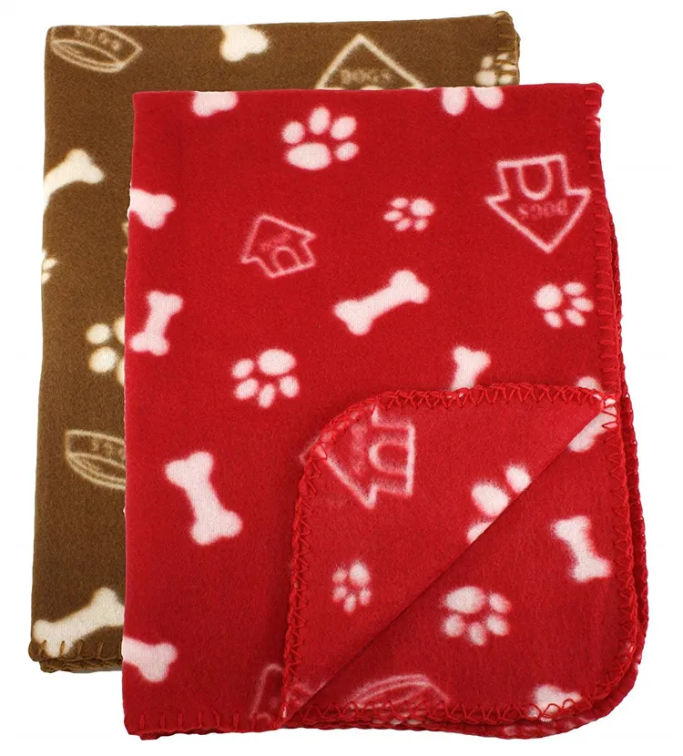 Bone And Paw Print Assorted Color Cheap Polar Fleece Pet Blanket Buy