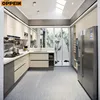 Custom cabinet makers White and Wood Grain prefab restaurant kitchen cabinet