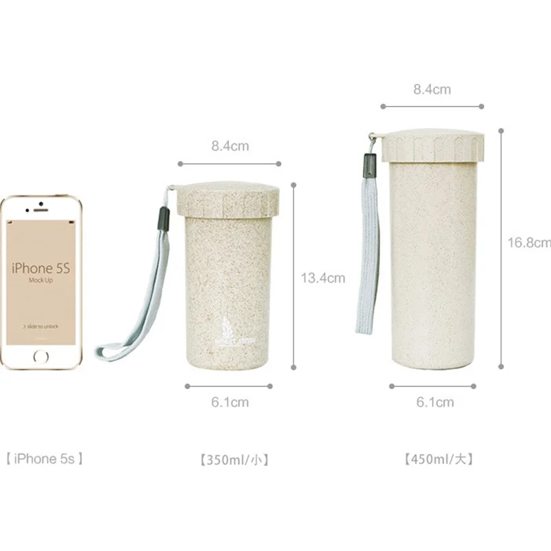 Portable Custom Logo Flip Straw Water Bottle, 300ML Water Bottle With Straw, Plastic Bottle With Straw