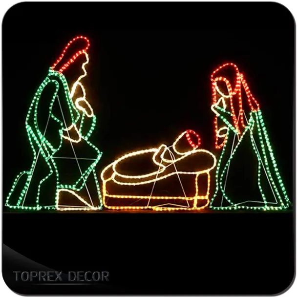 Lighted Christmas Nativity Scenes Rope Light Led Nativity Outdoor - Buy ...