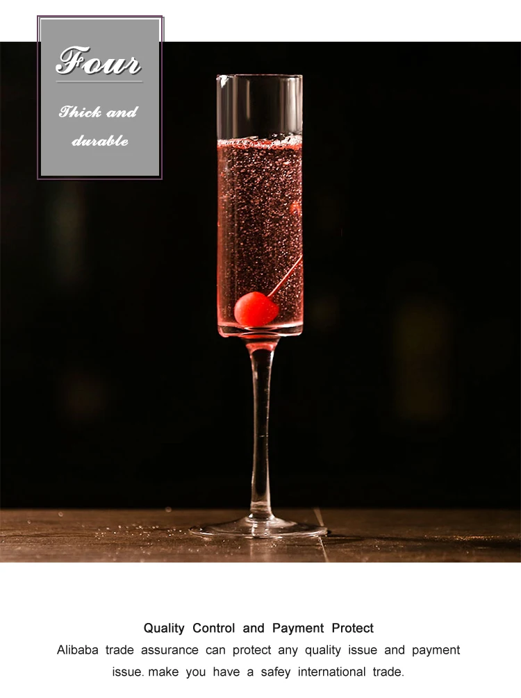 6oz Handmade Modern And Elegant Crystal Edge Champagne Glass For Party