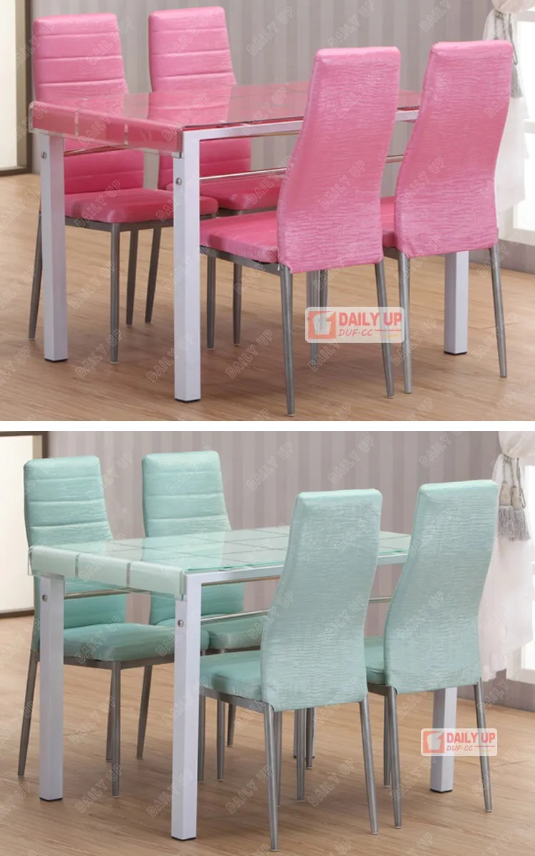 Bright Lobby Chair with Sponge Padded High End Modern Glass Dining Table Leather Chair PU Restaurant Chair Home Furniture