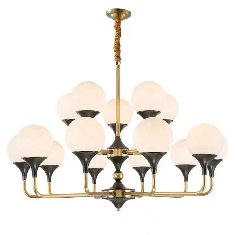 Globe Brass Lighting Ceiling Light With Opal Glass Shades On Brass Fitting