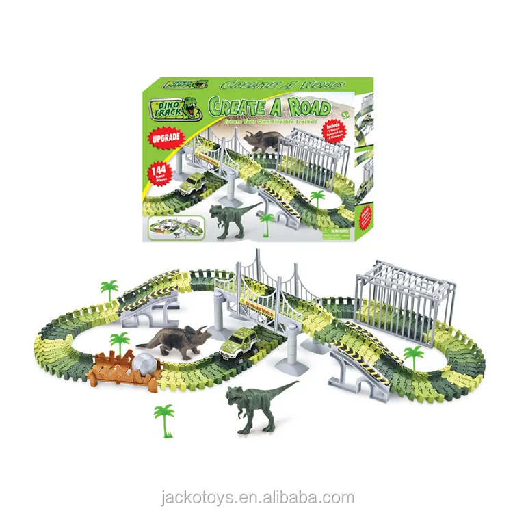 144pcs Diy Flexible Race Tracks Magic Dino Track Toys With Ball Buy Dinosaur Track Toys,Magic