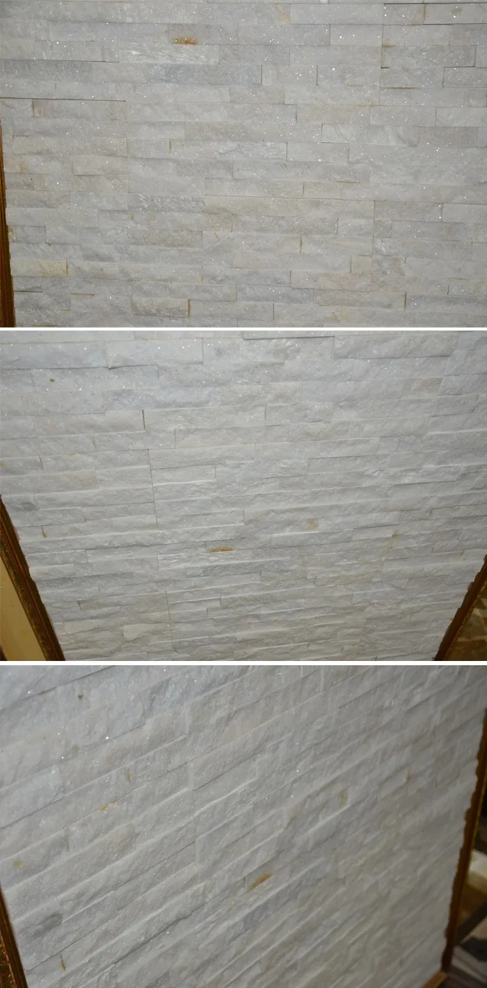 White Quartz Split Face Stone Tile Slab Outdoor White Quartzite
