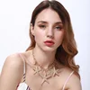 China Import Necklace Jewelry Sea life Big Starfish Statement Pendant Crystal Rhinestone Gold Seashell Choker Chunky Necklace