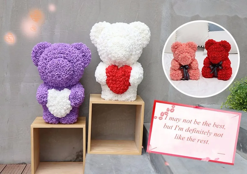 soap flower teddy bear