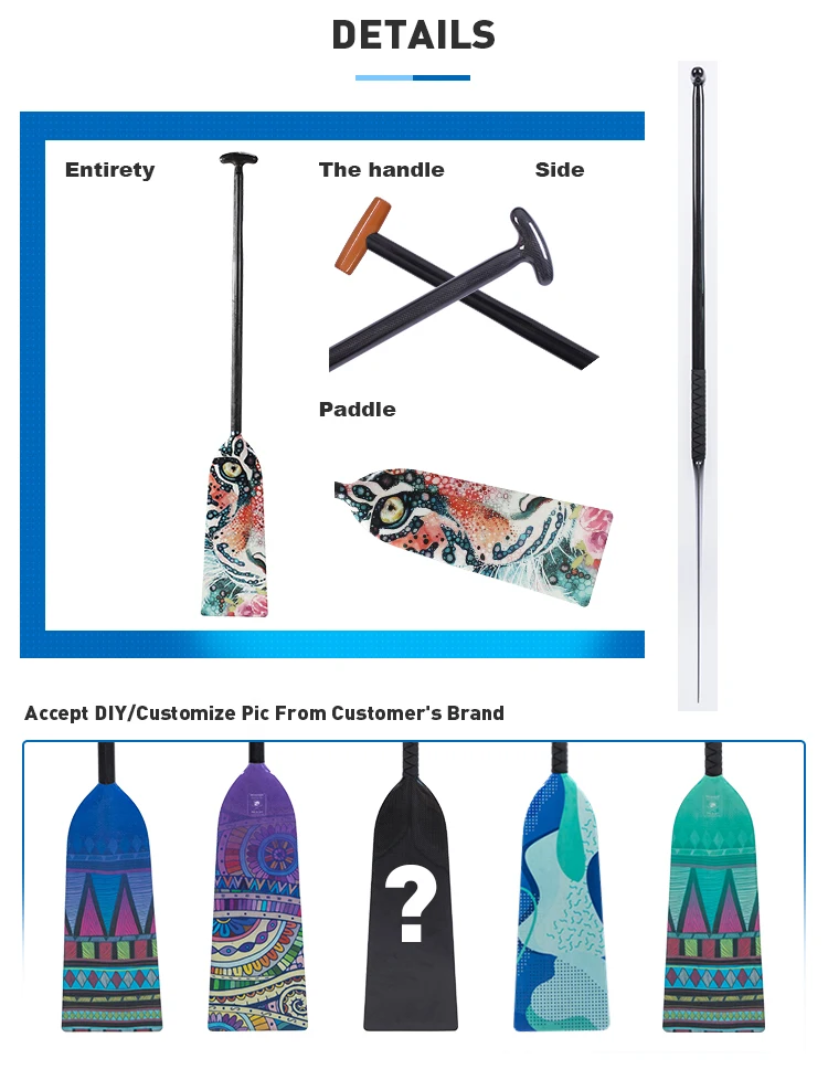 High Performance Lightweight Idbf Approved 1piece Carbon Fiber Paddle Dragon Boat Paddles For