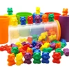 Rainbow Counting Bears with Matching Sorting Cups, Bear Counters and Dice Math Bears Game 70pc Set