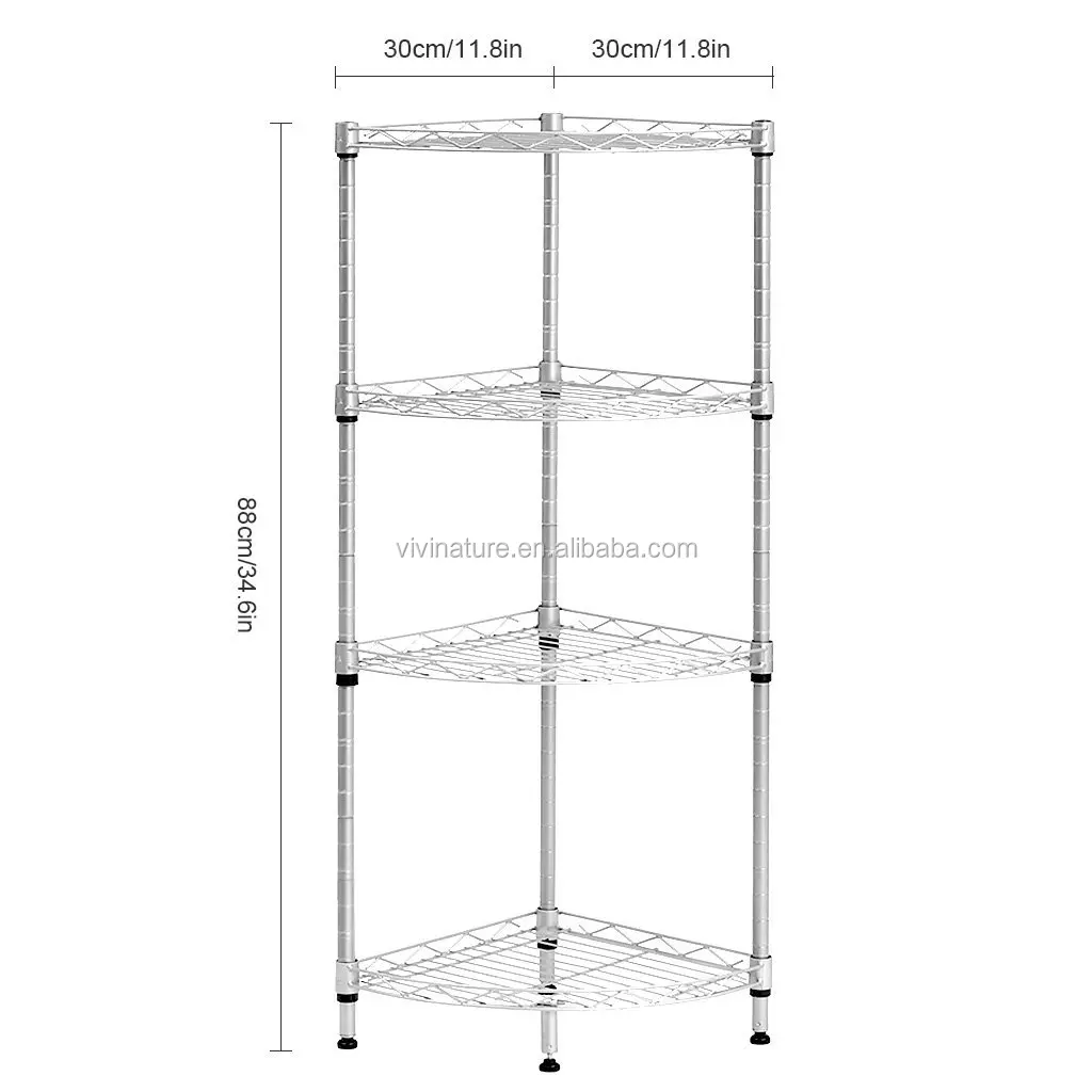 High Quality Chrome Plating Steel Storage Rack For 3 Tier Bathroom And