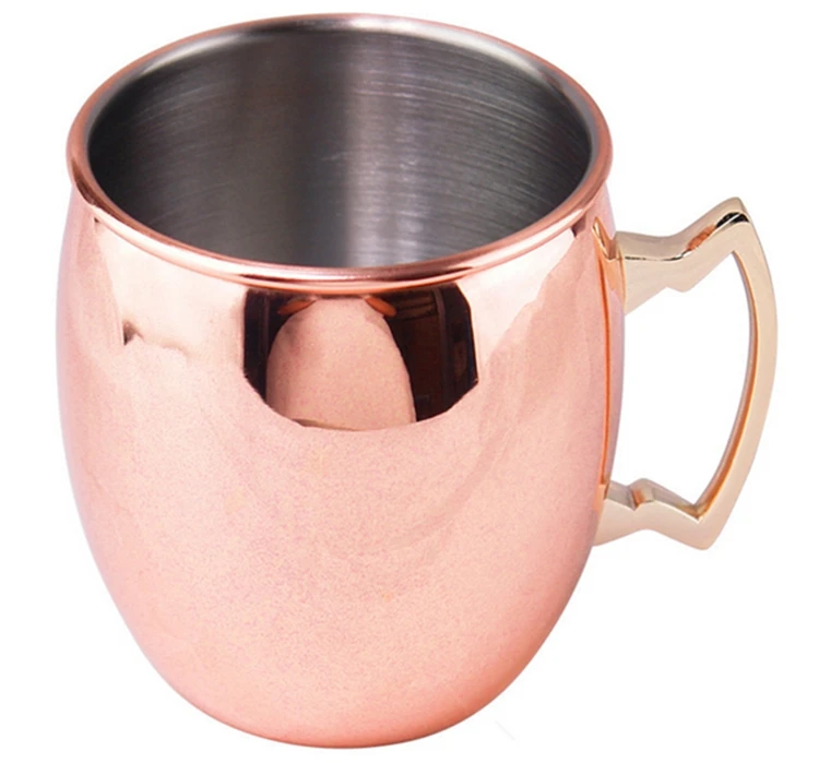 Oem Hammered 16 Oz Copper Plated Stainless Steel Cup For Bar With