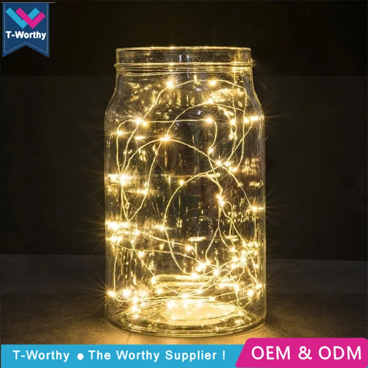 2M 20 LEDS Copper Silver Wire LED Starry Lights String Fairy Battery Powered 