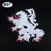 Hand Hot Cut Border Embroidery Services Design Custom Dragon Logo Embroidered Patches for Clothing