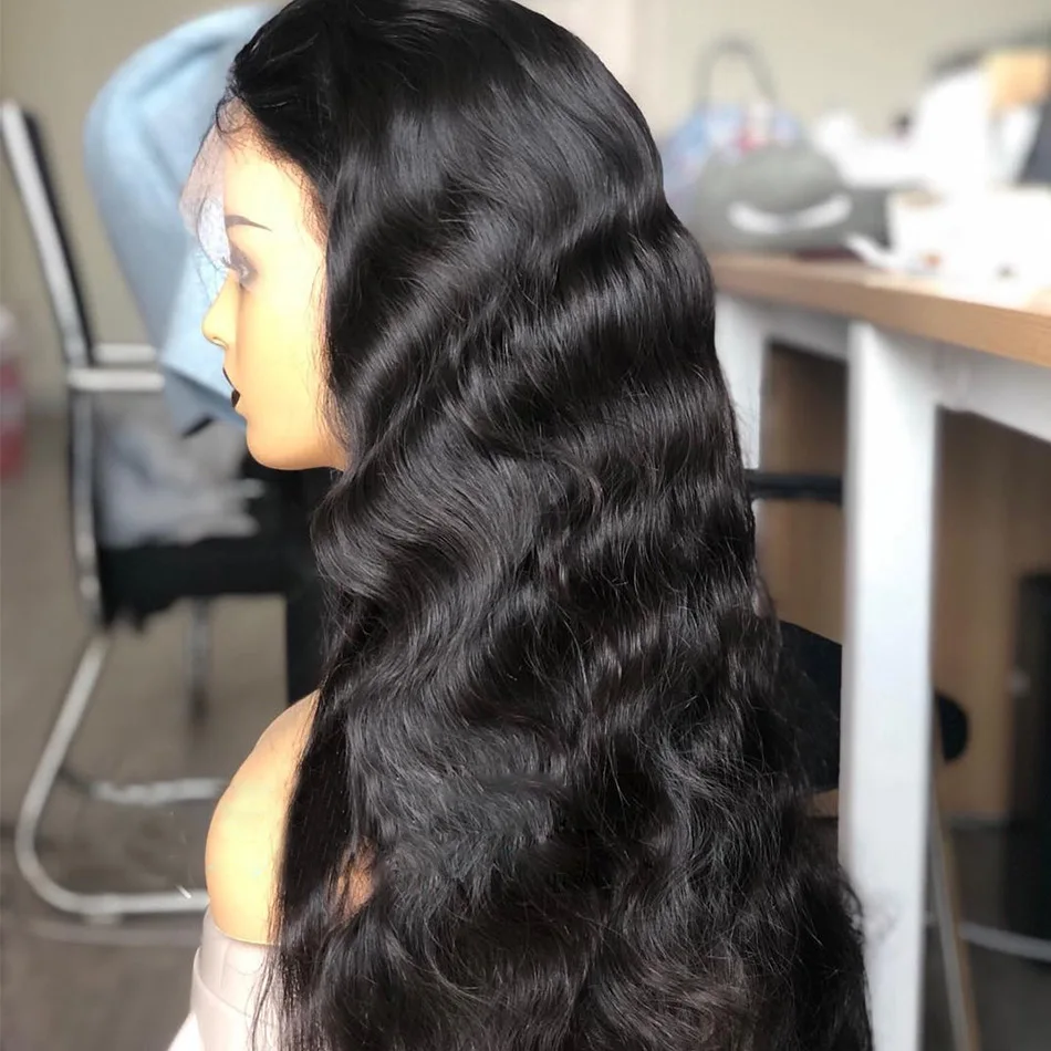 28 inch body wave lace front wig