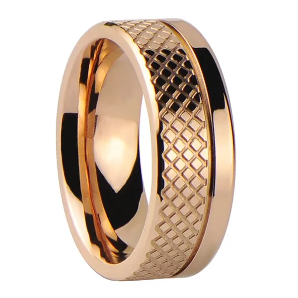 玫瑰金镀钛结婚戒指