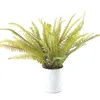 Artificial plant plastic tree fern with straight cemented pots