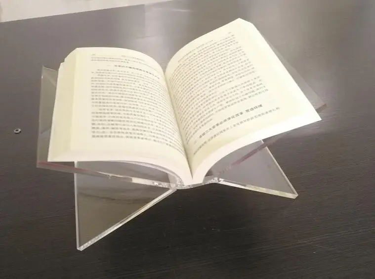 Disassemble Acrylic Open Book Holder Magazine Display Stand Flat Open