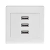Popularful white 86 size CE Certificated pc material 3 port USB socket