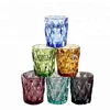 Best seller diamond colorful glass cup highball glass sets