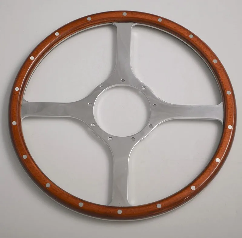 China 14 Inch Aluminum Laminated Wood 4 Spoke Steering Wheel - Buy