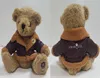 28cm beautiful promotional customized soft stuffed plush Aviator teddy bear doll toy with brown lapel leather jacket