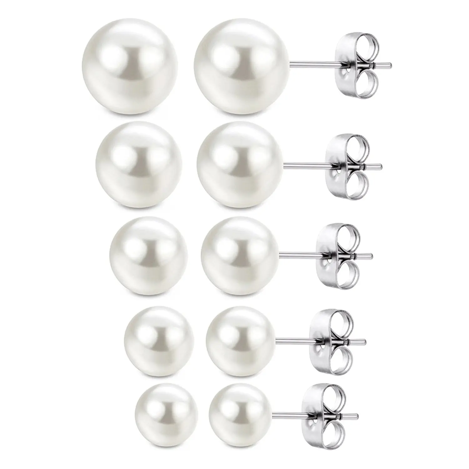 Faux Black Pearl Earrings Find Get Quotations Jewelrie Faux Pearl Stud Earrings 5 Pairs Stainless Steel Hypoallergenic Starter Set For Women S
