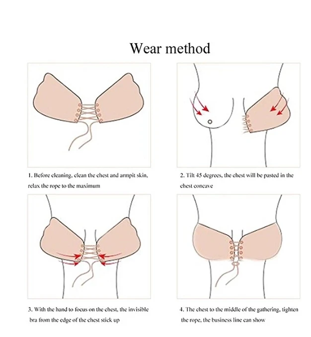 New design fashion push up silicone bra transparent, adhesive strapless bra