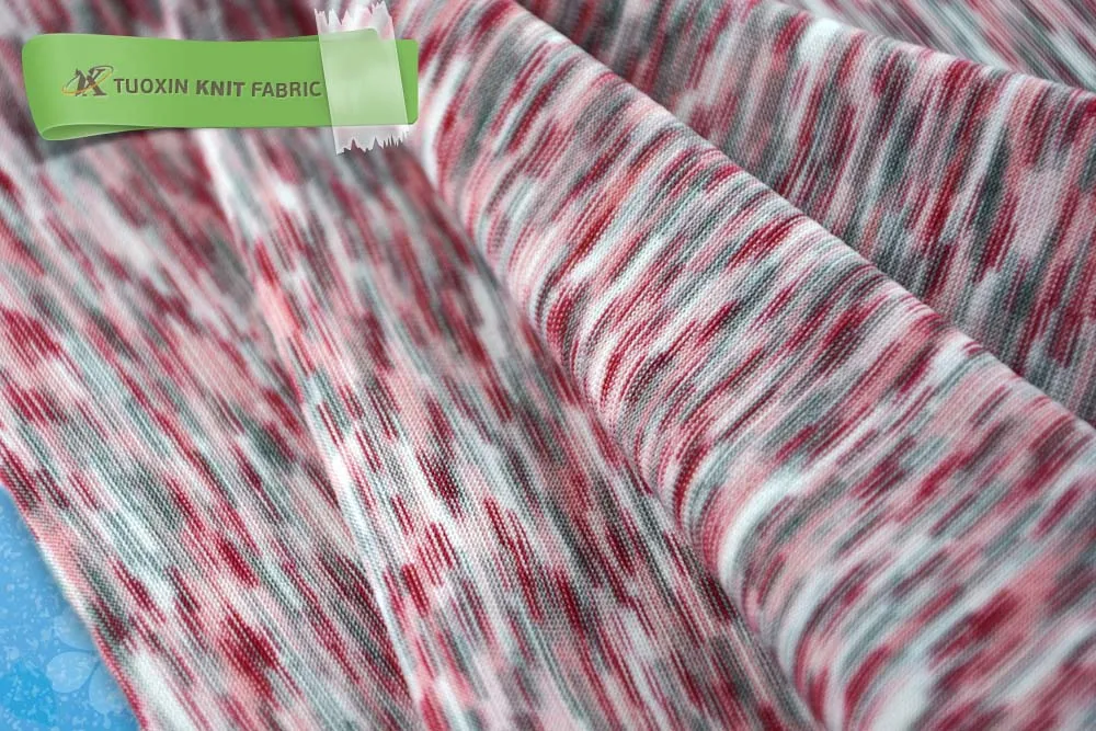 Space Dyed Knit Fabric,Spandex Polyester Lycra Sweater Fabric,Yarn Dyed