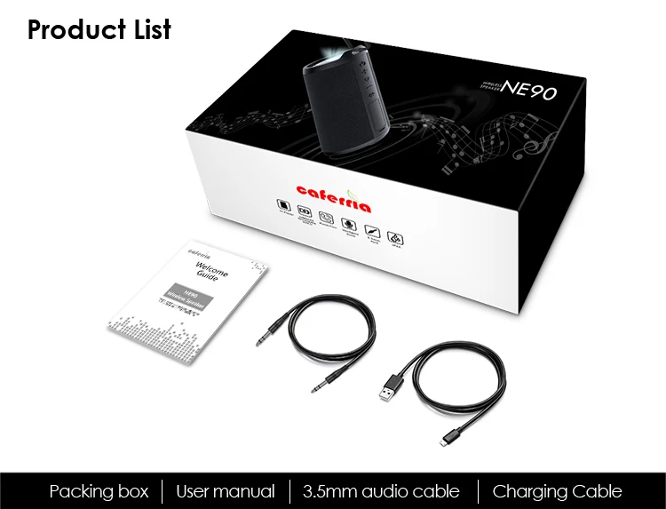 CAFERRIA High Sound Quality 10W Fabric Bluetooth Waterproof Speaker with LED Logo - ANKUX.COM